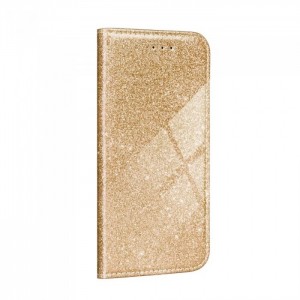 Husă Samsung Galaxy S21 Shining Case Book tip carte, Auriu