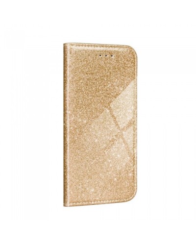 Husă Samsung Galaxy S21 Shining Case Book tip carte, Auriu