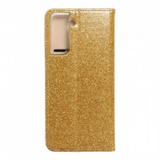 Husă Samsung Galaxy S21 Shining Case Book tip carte, Auriu