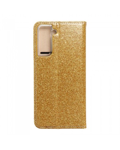 Husă Samsung Galaxy S21 Shining Case Book tip carte, Auriu