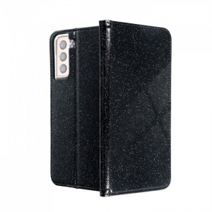Husă Samsung Galaxy S21 Shining Case Book tip carte, Negru