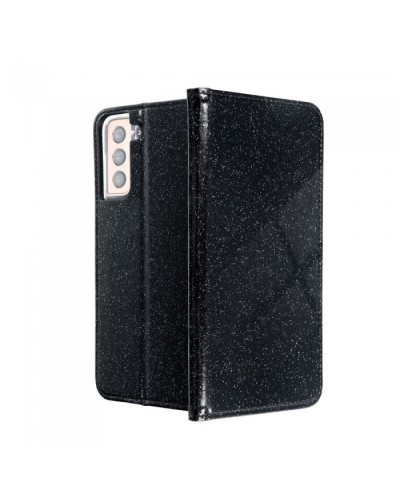 Husă Samsung Galaxy S21 Shining Case Book tip carte, Negru
