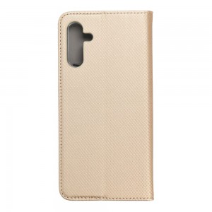 Husă Samsung Galaxy A14 4G / 5G Smart Book Case Tip Carte cu Magnet și Buzunar Card - Auriu