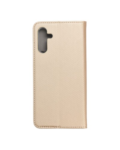 Husă Samsung Galaxy A14 4G / 5G Smart Book Case Tip Carte cu Magnet și Buzunar Card - Auriu