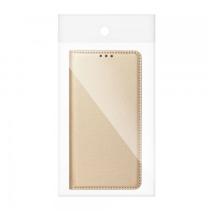 Husă Samsung Galaxy A14 4G / 5G Smart Book Case Tip Carte cu Magnet și Buzunar Card - Auriu