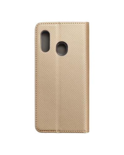 Husă Samsung Galaxy A20e Smart Book Case tip carte, Auriu