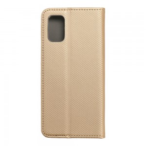 Husă Samsung Galaxy A41 Smart Book Case tip carte, Auriu