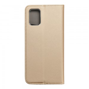 Husă Samsung Galaxy A71 Smart Book Case tip carte, Auriu