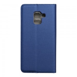 Husă Samsung Galaxy A8 2018 Smart Book Case tip carte, Albastru