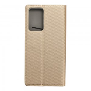 Husă Samsung Galaxy Note 20 Ultra Smart Book Case tip carte, Auriu
