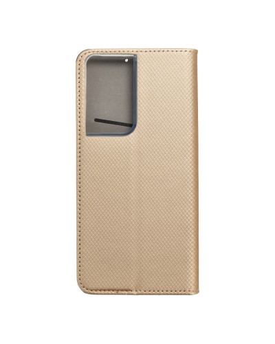 Husă Samsung Galaxy S21 Ultra Smart Book Case tip carte, Auriu Husă Samsung Galaxy S21 Ultra Smart Book Case tip carte, Auriu