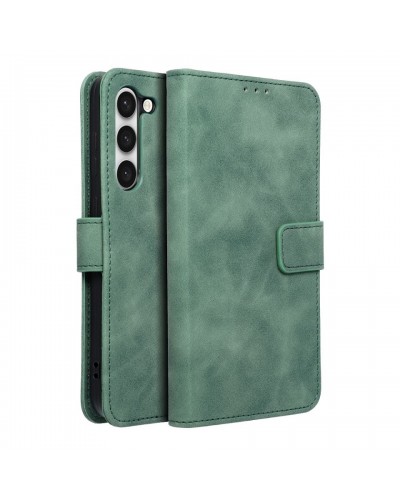 Husa tip carte Samsung Galaxy S23 Plus MANGUSTA Soft Leather Book cu inchidere magnetica - Verde