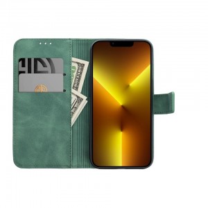 Husa tip carte Samsung Galaxy S23 Plus MANGUSTA Soft Leather Book cu inchidere magnetica - Verde