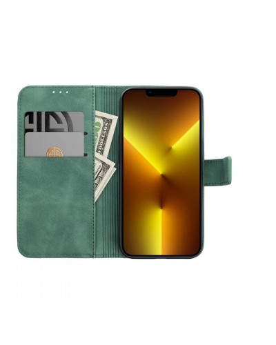 Husa tip carte Samsung Galaxy S23 Plus MANGUSTA Soft Leather Book cu inchidere magnetica - Verde