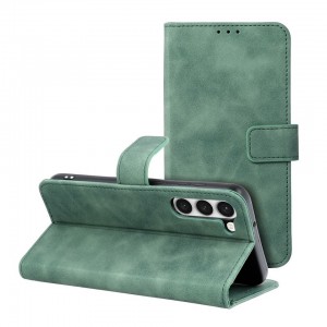 Husa tip carte Samsung Galaxy S23 Plus MANGUSTA Soft Leather Book cu inchidere magnetica - Verde