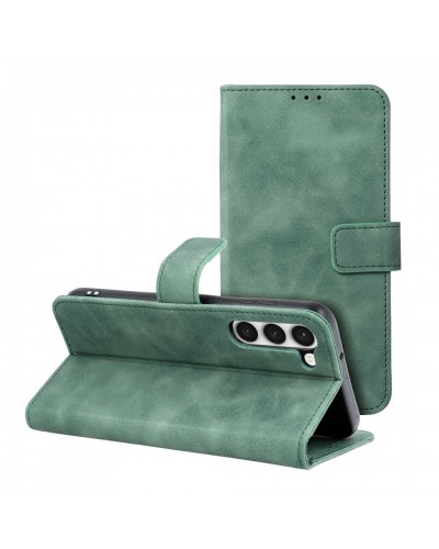 Husa tip carte Samsung Galaxy S23 Plus MANGUSTA Soft Leather Book cu inchidere magnetica - Verde