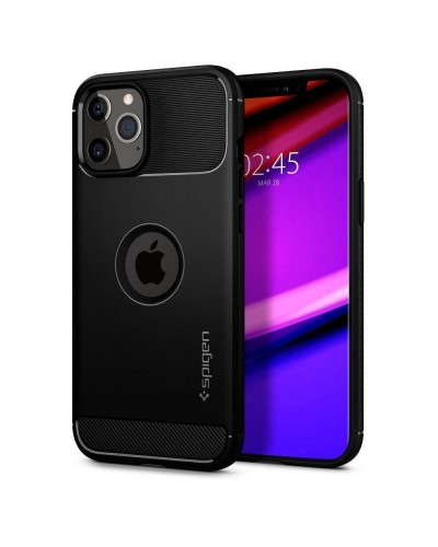Husa Antisoc iPhone 12 / 12 Pro SPIGEN Rugged Armor - Negru 