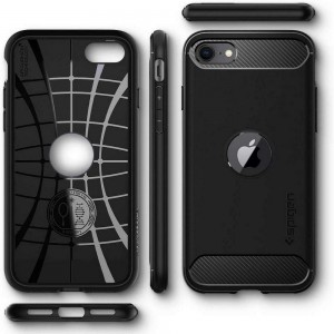 Husa Antisoc iPhone SE 2020 / SE 2022 SPIGEN Rugged Armor - Negru