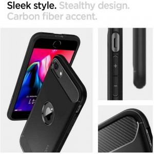 Husa Antisoc iPhone SE 2020 / SE 2022 SPIGEN Rugged Armor - Negru