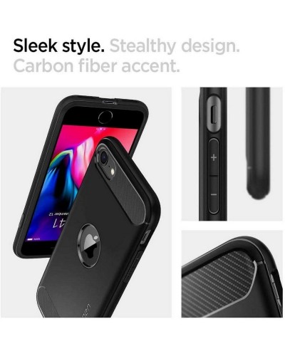 Husa Antisoc iPhone SE 2020 / SE 2022 SPIGEN Rugged Armor - Negru Husa Antisoc iPhone SE 2020 / SE 2022 SPIGEN Rugged Armor - Negru