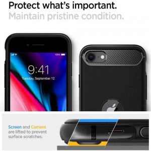 Husa Antisoc iPhone SE 2020 / SE 2022 SPIGEN Rugged Armor - Negru