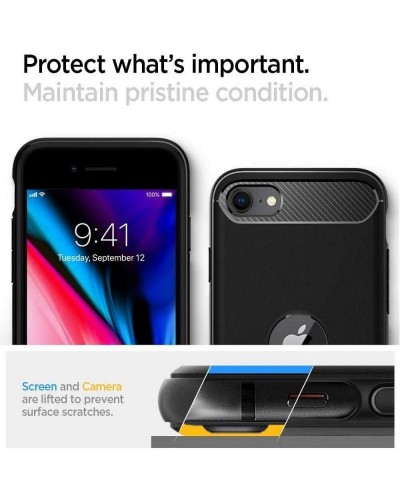 Husa Antisoc iPhone SE 2020 / SE 2022 SPIGEN Rugged Armor - Negru Husa Antisoc iPhone SE 2020 / SE 2022 SPIGEN Rugged Armor - Negru