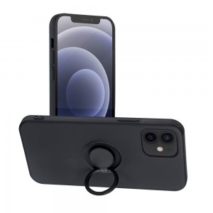 Husă iPhone 12 / 12 Pro Forcell Silicone Ring Negru