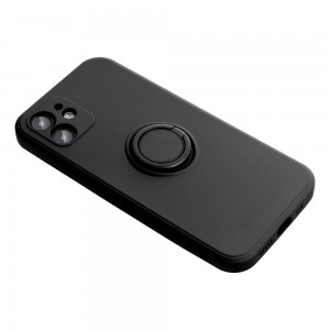Husă iPhone 12 / 12 Pro Forcell Silicone Ring Negru