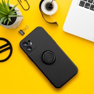 Husă iPhone 12 / 12 Pro Forcell Silicone Ring Negru