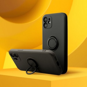 Husă iPhone 12 / 12 Pro Forcell Silicone Ring Negru