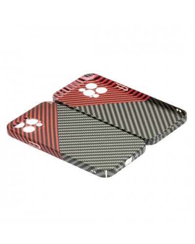 Husă iPhone 12 Pro Max LUXO Kevlar Red & Grey