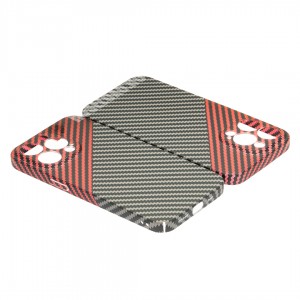 Husă iPhone 13 Pro Max LUXO Kevlar Red & Grey