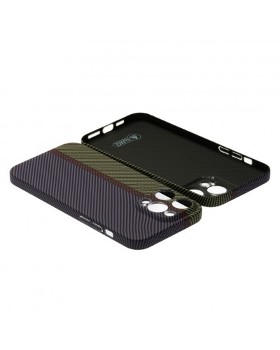 Husă iPhone 14 Pro Max LUXO Kevlar Green & Purple