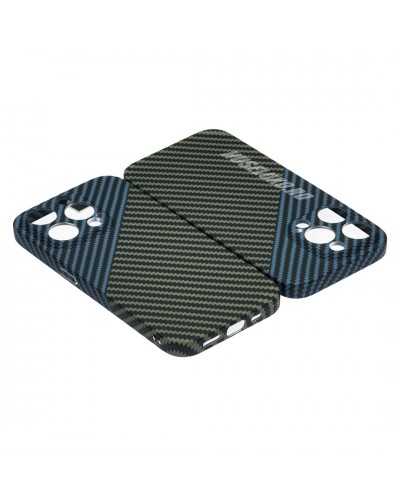 Husă iPhone 14 Pro Max LUXO Kevlar Blue & Green