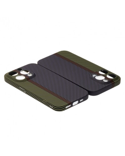 Husă iPhone 14 Pro LUXO Kevlar Green & Purple