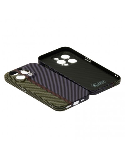 Husă iPhone 14 Pro LUXO Kevlar Green & Purple