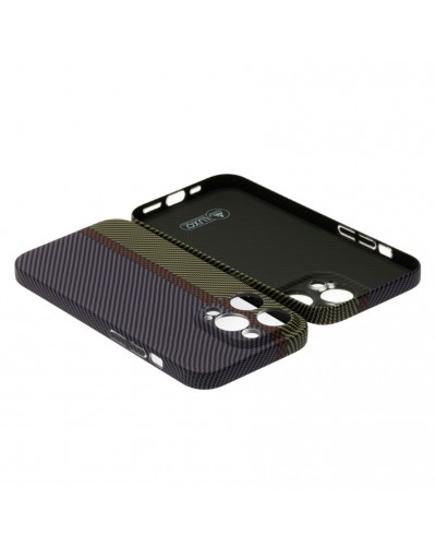Husă iPhone 14 Pro LUXO Kevlar Green & Purple