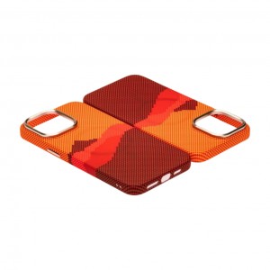 Husă iPhone 14 Pro Max LUXO PC Metal MagSafe Sunrise Orange