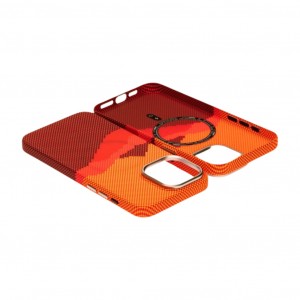 Husă iPhone 14 Pro Max LUXO PC Metal MagSafe Sunrise Orange