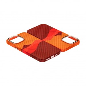 Husă iPhone 14 Pro LUXO PC Metal MagSafe Sunrise Orange