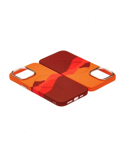 Husă iPhone 14 Pro LUXO PC Metal MagSafe Sunrise Orange
