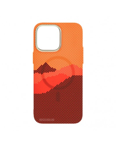Husă iPhone 14 Pro LUXO PC Metal MagSafe Sunrise Orange