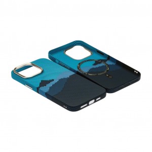 Husă iPhone 14 Pro LUXO PC Metal MagSafe Winter Blue