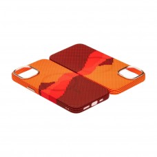 Husă iPhone 14 LUXO PC Metal MagSafe Sunrise Orange