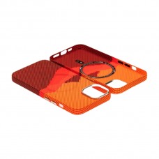 Husă iPhone 14 LUXO PC Metal MagSafe Sunrise Orange