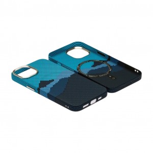 Husă iPhone 14 LUXO PC Metal MagSafe Winter Blue