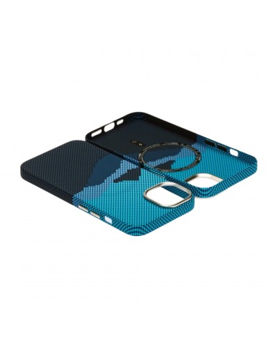 Husă iPhone 14 LUXO PC Metal MagSafe Winter Blue