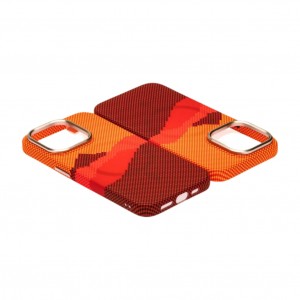 Husă iPhone 15 Pro Max LUXO PC Metal MagSafe Sunrise Orange