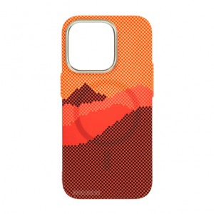 Husă iPhone 15 Pro LUXO PC Metal MagSafe Sunrise Orange
