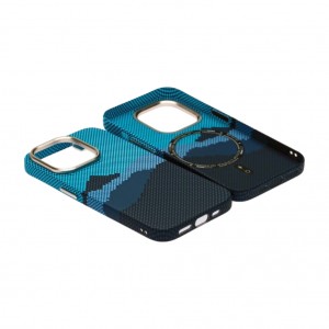Husă iPhone 15 Pro LUXO PC Metal MagSafe Winter Blue